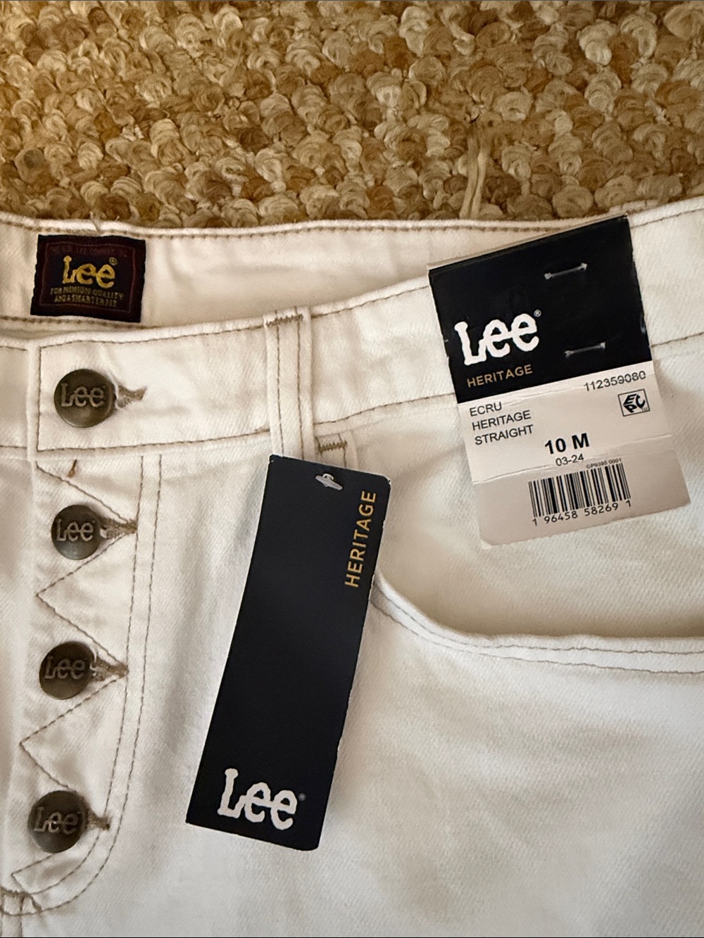 Lee, Button-Fly Jeans, NWT, ecru - Picture 2 of 5